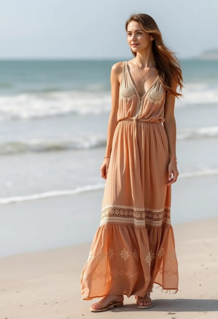 Bohemian Maxi Dresses for Beach Weddings