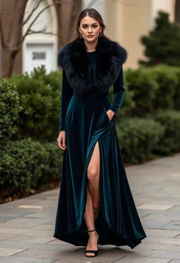 Velvet Dresses for Winter Weddings